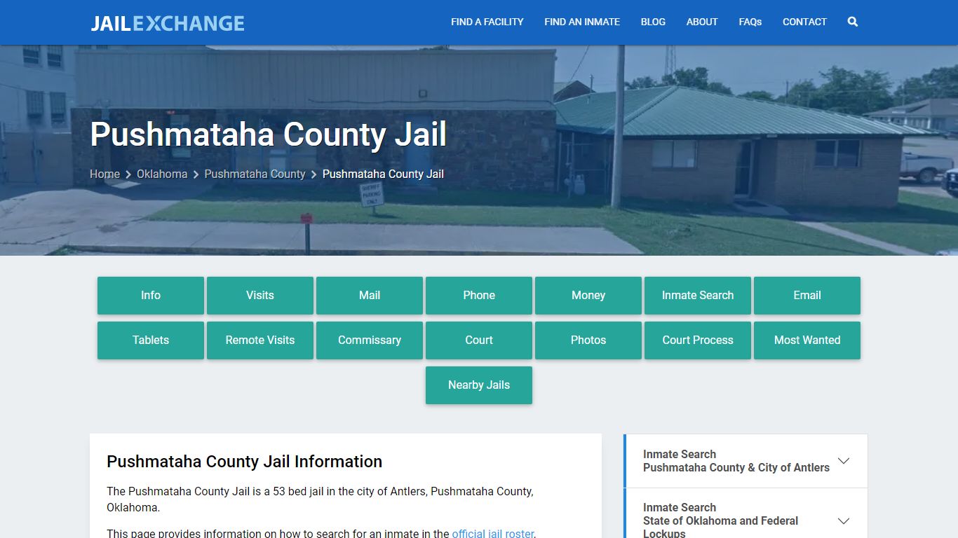 Pushmataha County Jail, OK Inmate Search, Information